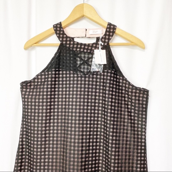 NWT-Candies-Black Semi Sheer Overlay Pink Dress L - Picture 2 of 12